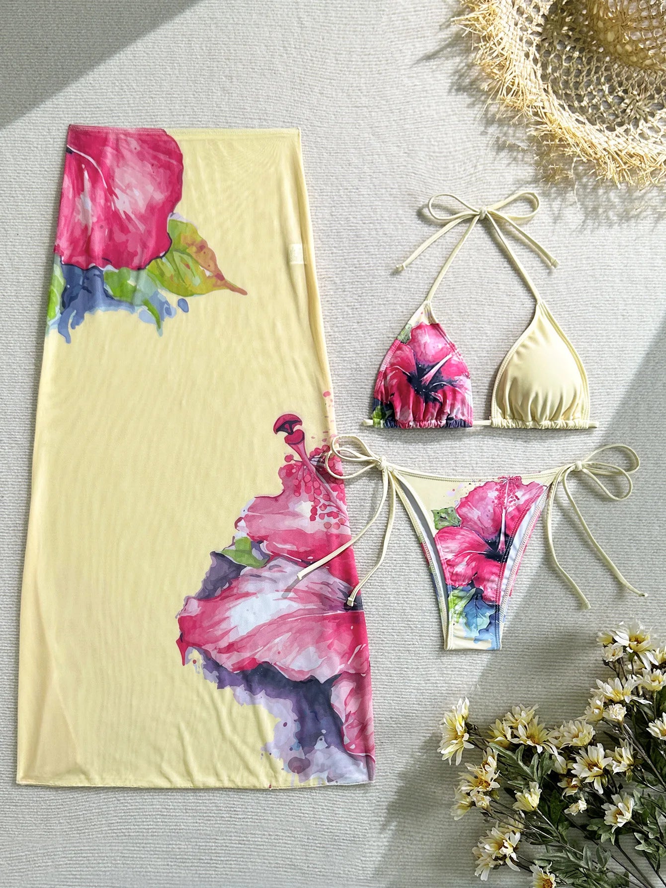Tropical 3 Piece Swimwear Set