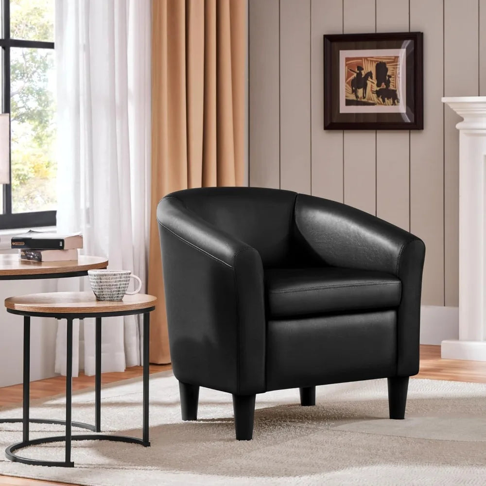 Modern Faux Leather Club Chair