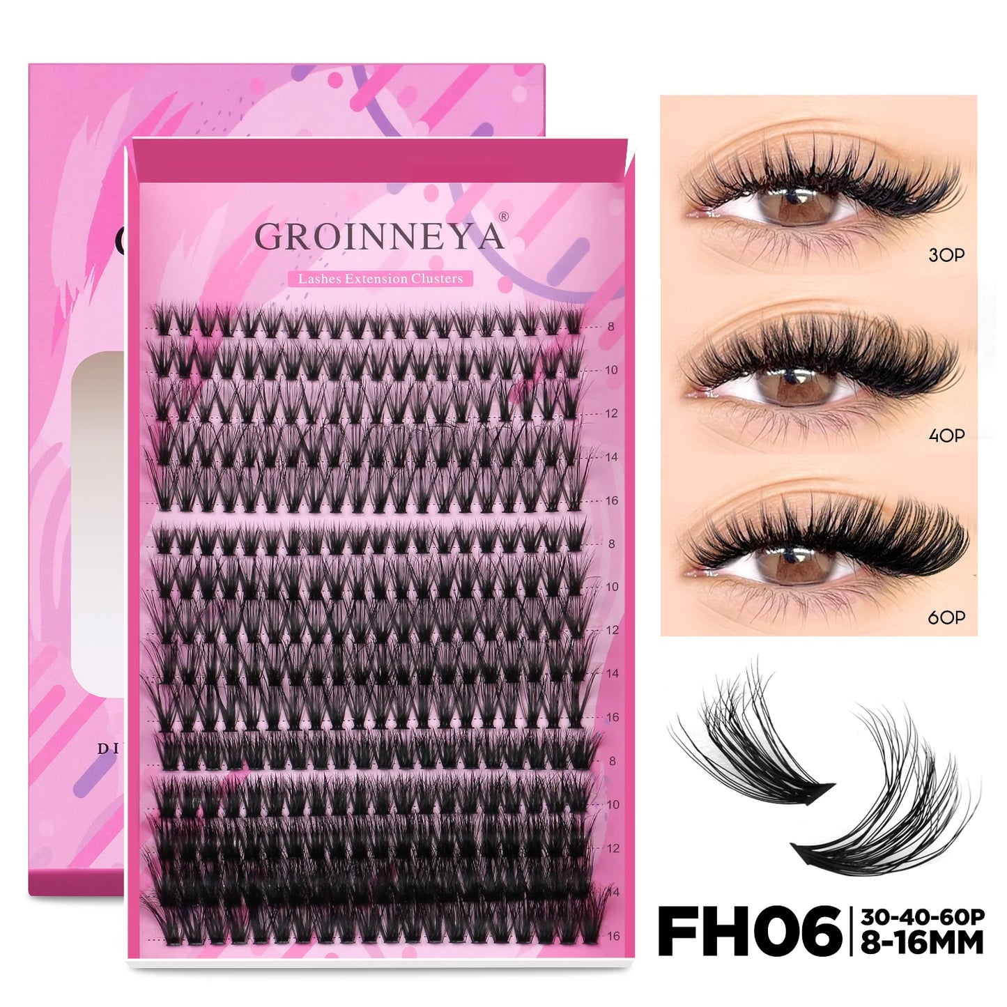 Lash Extension Kit Individual Lashes Cluster Mix Eyelashes