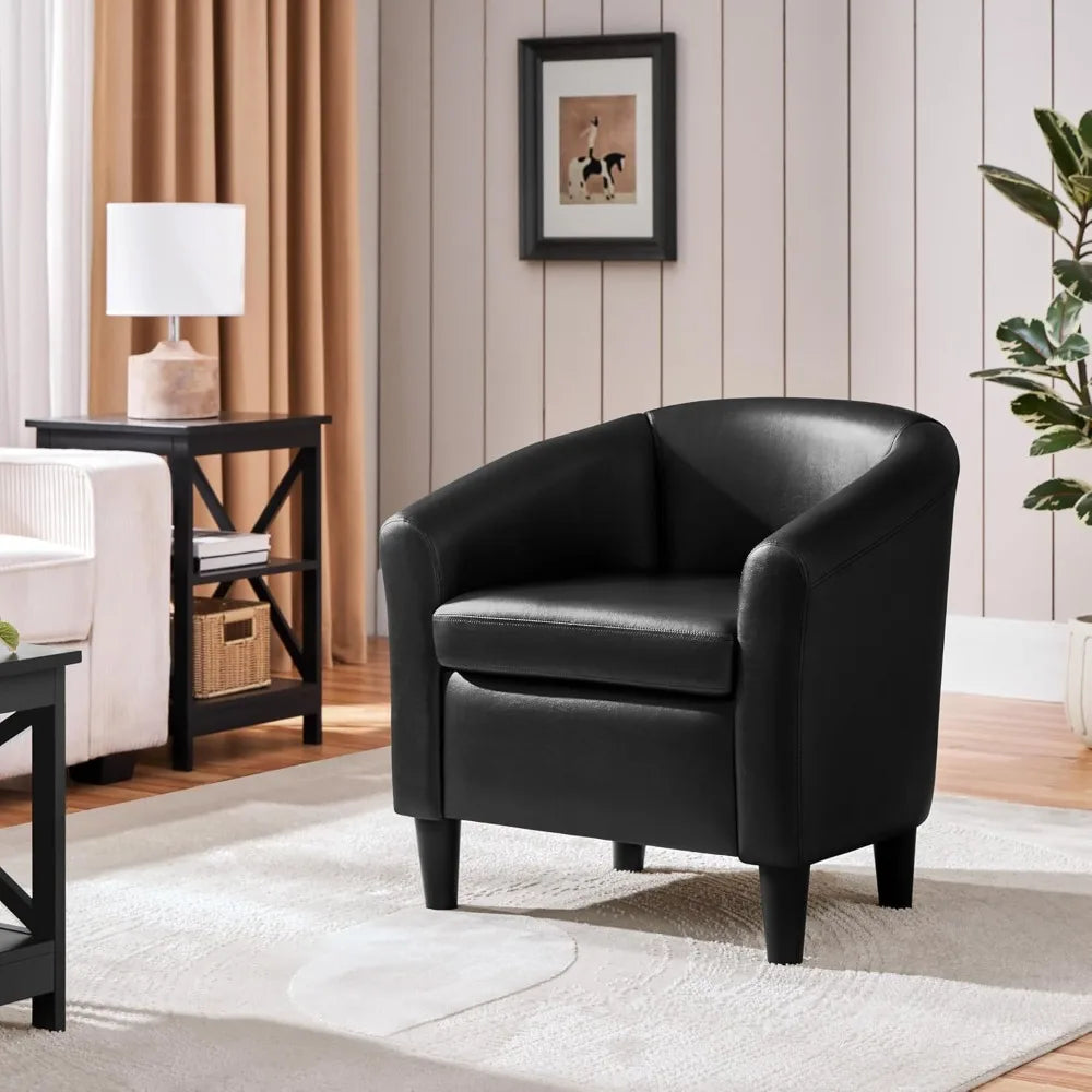 Modern Faux Leather Club Chair