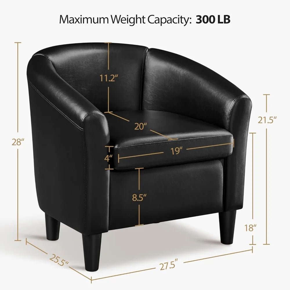 Modern Faux Leather Club Chair