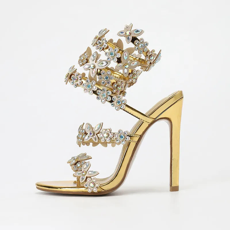 Rhinestone Gladiator Stiletto