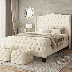 Luxury Tufted King Platform Bed