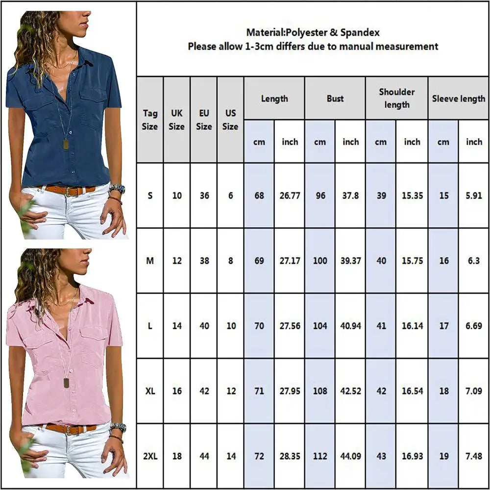 Casual Short Sleeve Button Down Shirt