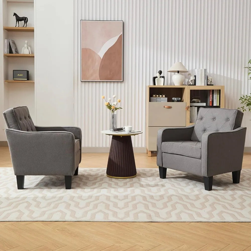 Tufted Club Chairs Set of 2,