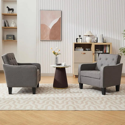 Tufted Club Chairs Set of 2,