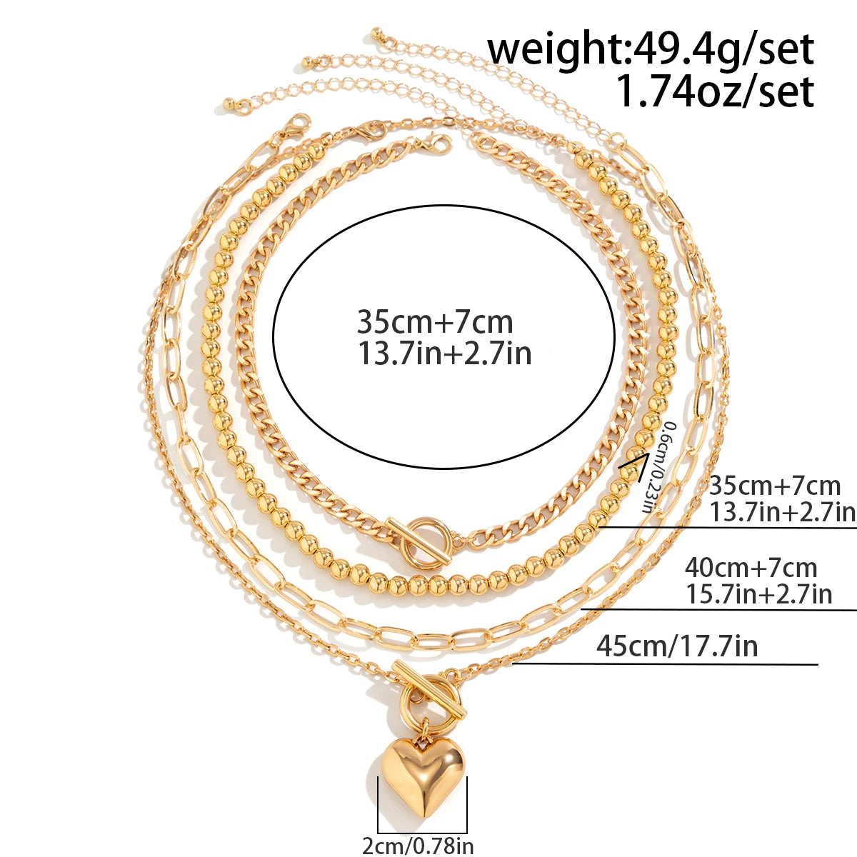 Heart Pendent Choker Set