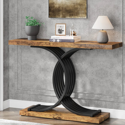 Designer Gold Entryway Table With Faux Marble