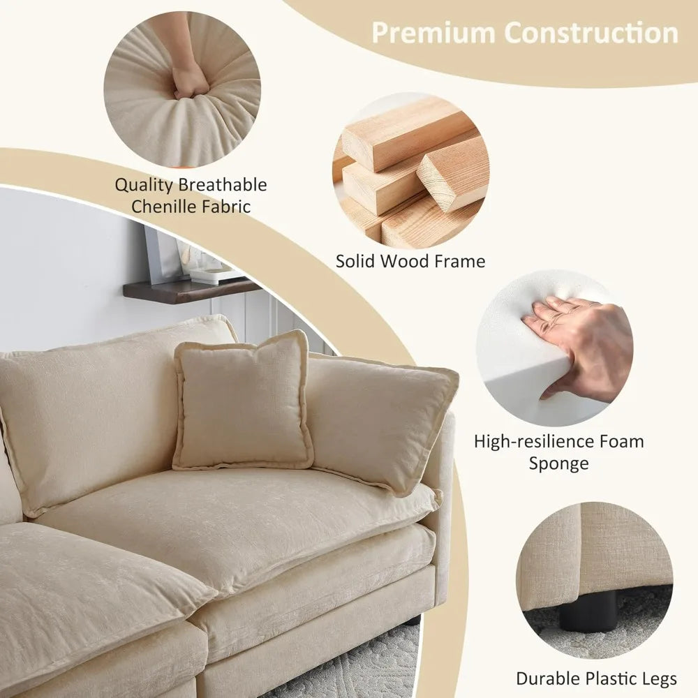 2 Piece Chenille Sofa Set