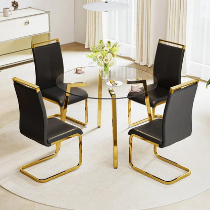 City Chic 42” Round Dining Table Set for 4,