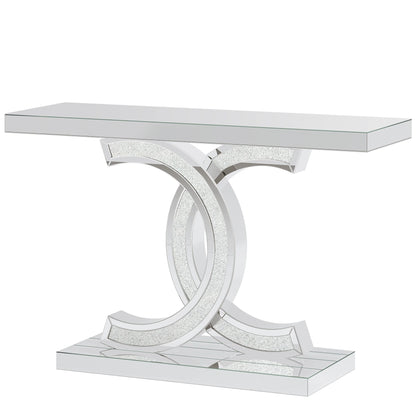 Designer Gold Entryway Table With Faux Marble