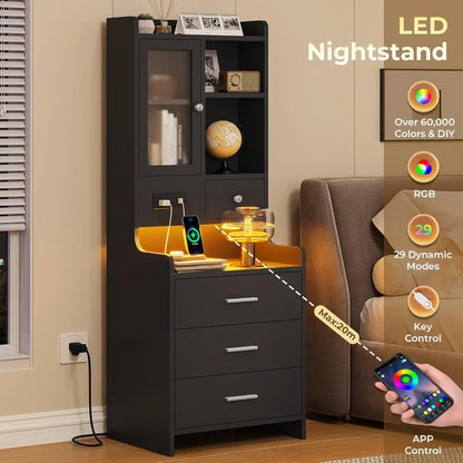LED Night Stand with Charging Station