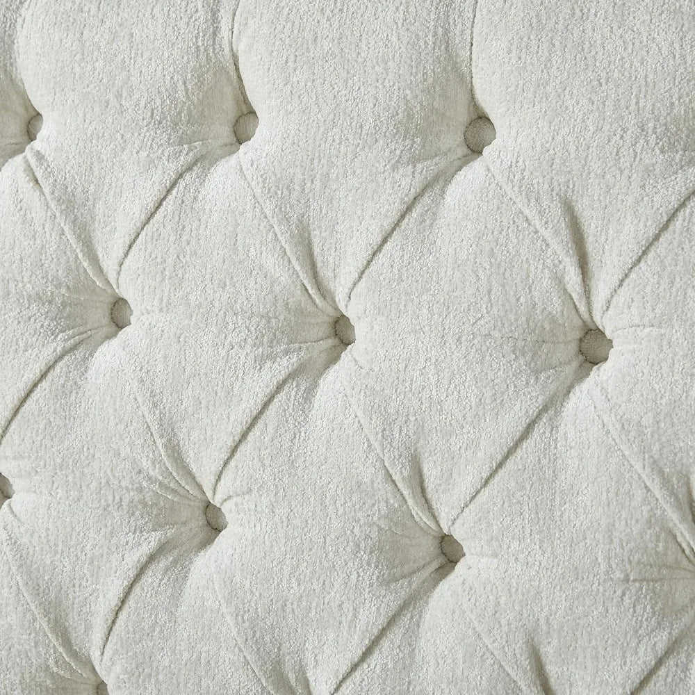 Chenille Upholstered Sleigh Bed