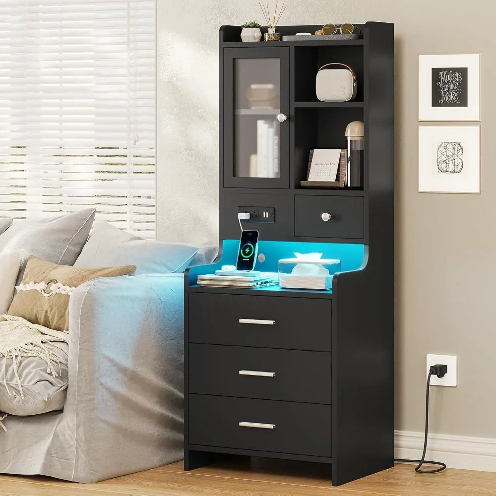 LED Night Stand with Charging Station