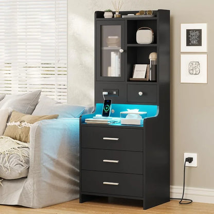 LED Night Stand with Charging Station