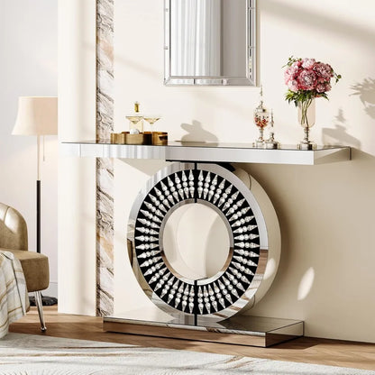 Entryway Table with Sparkling Crystal Inlays