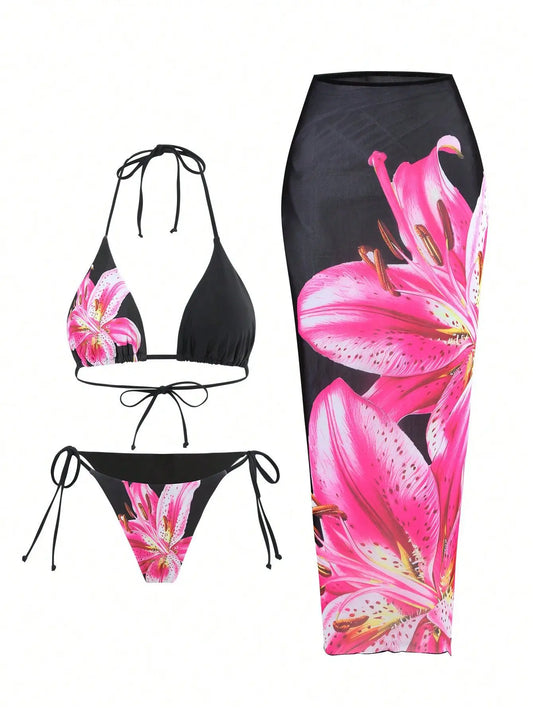 Tropical 3 Piece Swimwear Set