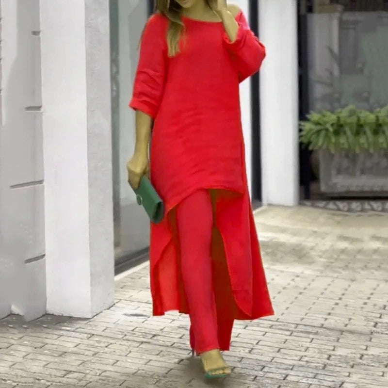Vibrant Linen Pants Suit