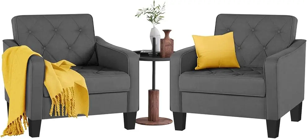 Tufted Club Chairs Set of 2,