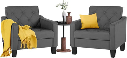 Tufted Club Chairs Set of 2,