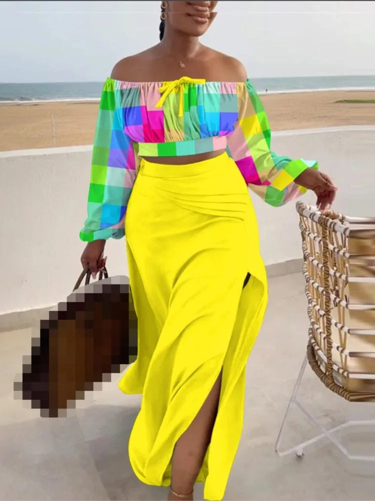 Chic Off Shoulder Skirt Set