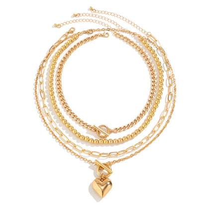 Heart Pendent Choker Set