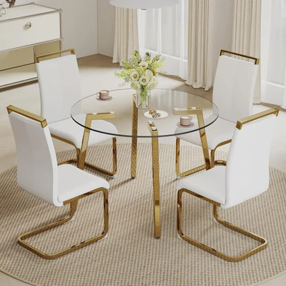 City Chic 42” Round Dining Table Set for 4,