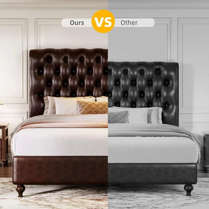 Faux Leather Upholstered Platform Bed