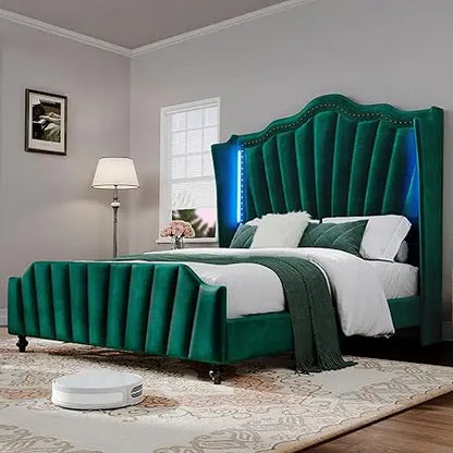 Faux Leather Upholstered Platform Bed