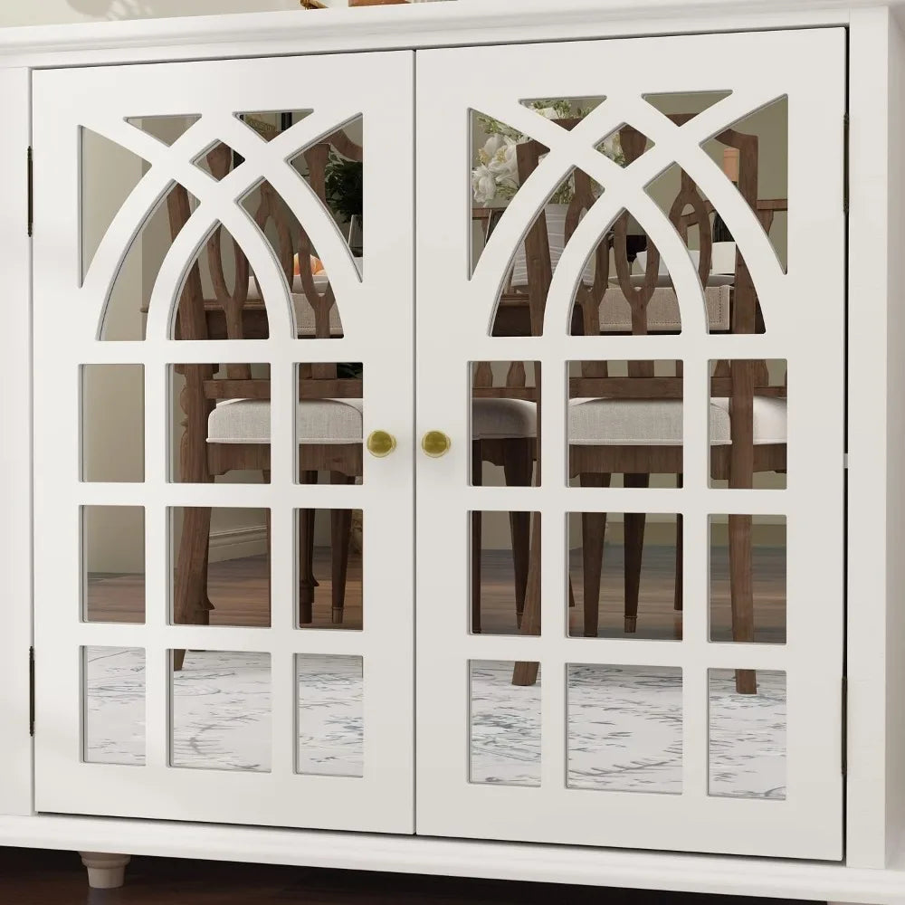 Sideboard Buffet Cabinet with Mirror Doors