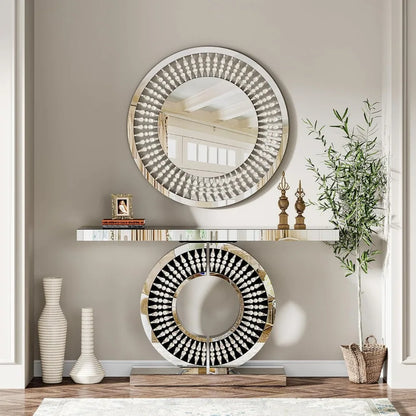 Entryway Table with Sparkling Crystal Inlays