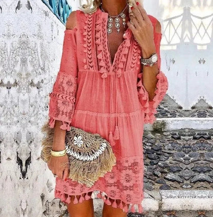 Boho Embroidered Lace Dress