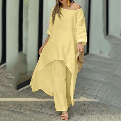 Vibrant Linen Pants Suit