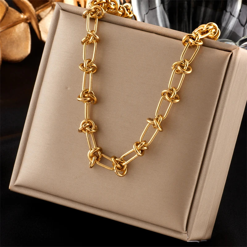 Twist Knot Necklace & Bracelet Set