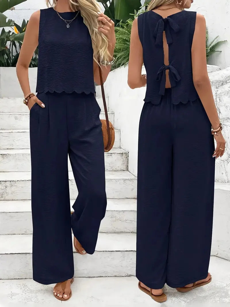 Tie-back Casual Jumpsuit