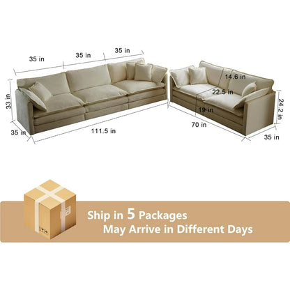2 Piece Chenille Sofa Set