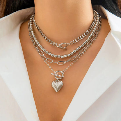 Heart Pendent Choker Set