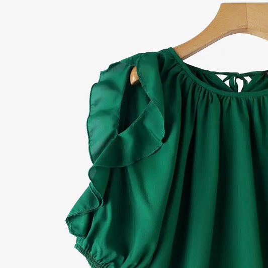 Ruffled Half Sleeve Blouse