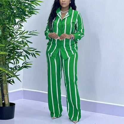 Casual Button Down Pants Set