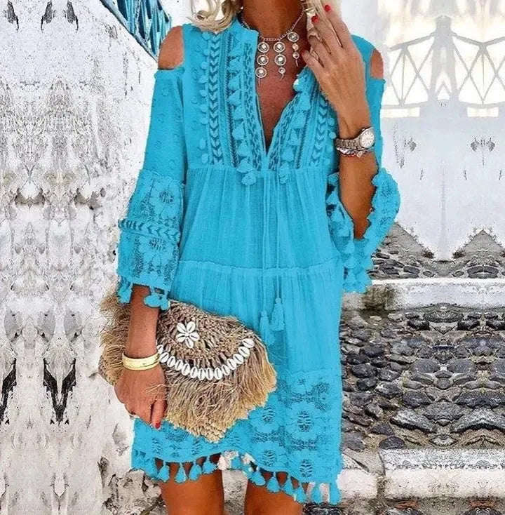 Boho Embroidered Lace Dress