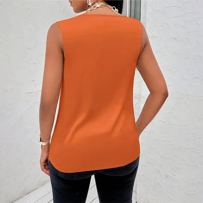 Draped Satin Tank Top