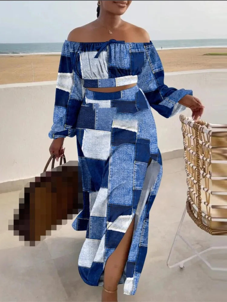 Chic Off Shoulder Skirt Set
