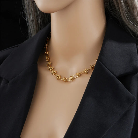 Twist Knot Necklace & Bracelet Set