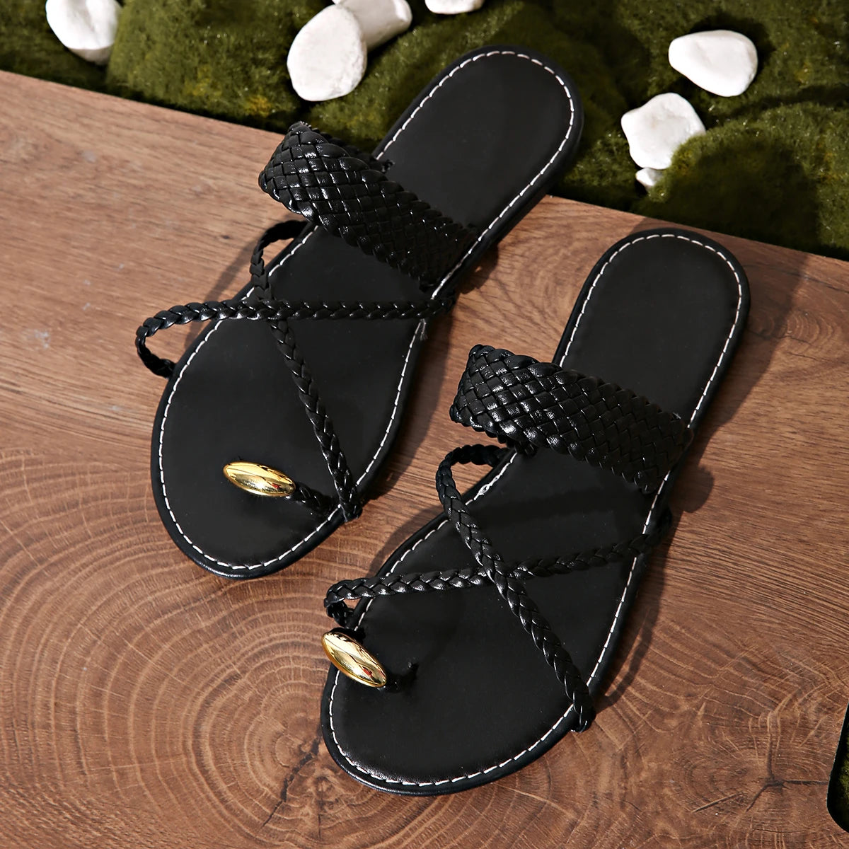 Gold Ring Toe Sandals