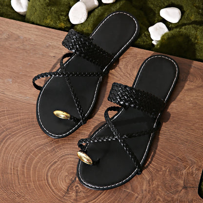 Gold Ring Toe Sandals