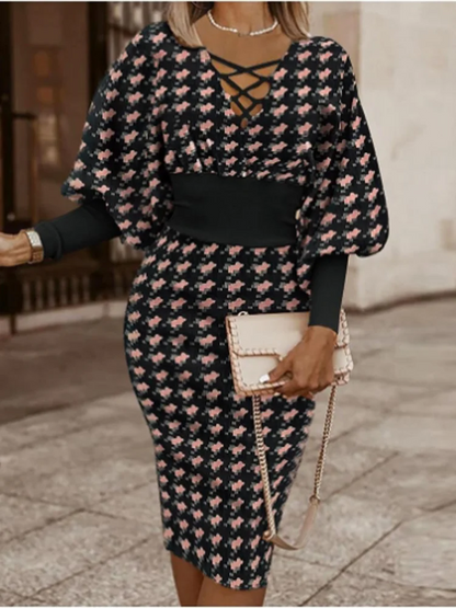 Geometric High Waist Dress