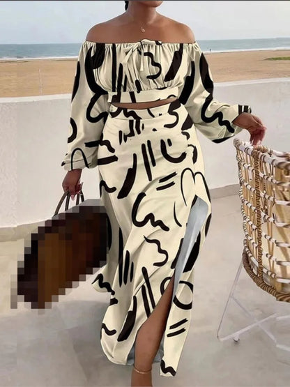 Chic Off Shoulder Skirt Set
