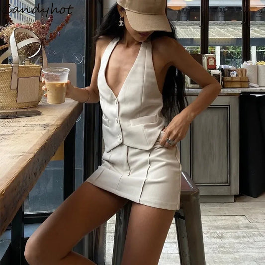 Skirt and Vest Women 2 Piece Sets