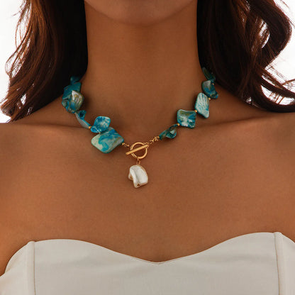 Starfish & Conch Shell Pendant Necklace