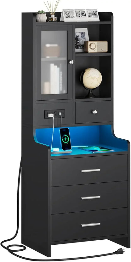 LED Night Stand with Charging Station